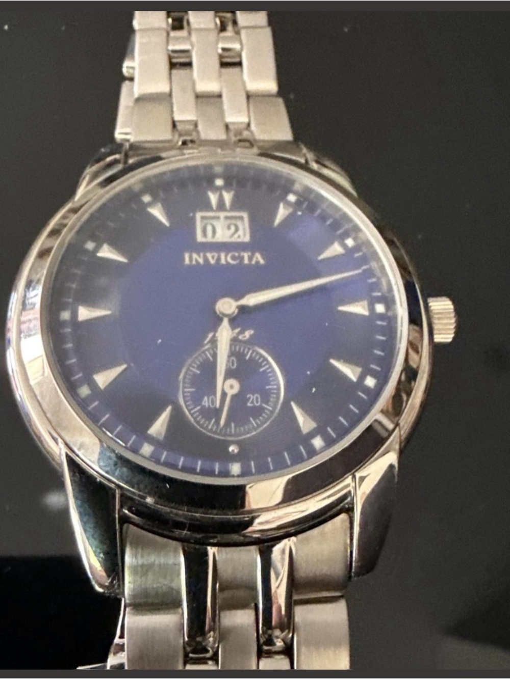Invicta Men's Silver and Blue Dress Watch